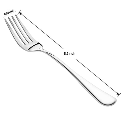 NICE KITCHEN 16 Pieces Dinner Forks Set,8" Forks,Food Grade Stainless Steel Dinner Forks,Fine Fork Set for Home,Kitchen,Restaurant,Mirror Polished and Dishwasher Safe