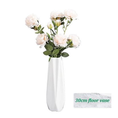FKTHYO Floor vase Ceramic Vase,Decorative Large,Floor, Large Floor Vase,White Ceramic Vase,Handcrafted,Sophisticated Vessel for Decorative Branches and Dried Flowers (White 30cm)