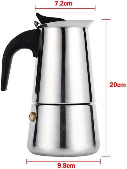 Yosoo Coffee Maker Pot, 100ml/200ml/300ml/450ml Stainless Steel Pot Espresso Coffee Maker for Home Office Use,