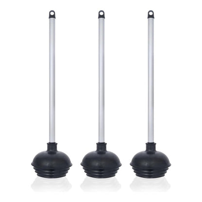 NEIKO 60180A Toilet Plungers, 3 Pack, Patented All-Angle Design, Heavy Duty, Aluminum Handle, Residential, Commercial, and Industrial Building Sanitation Use