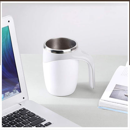 XIHUADOU Self Stirring Mug, Mixing Coffee Mug Automatic Magnetic Stirring Coffee Cup Stainless Steel Cup Hot Drink Stirrer for Hot Cocoa,Chocolate,Mocha,Matcha,Milo(COLOR:White)