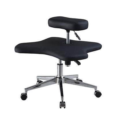 GenSDH Ergonomic Kneeling Chair, Cross-Legged Chair, Meditation Chair, Home Office Desk Chair with Wheels, Height Adjustable (Svart One Size),Svart-One Size