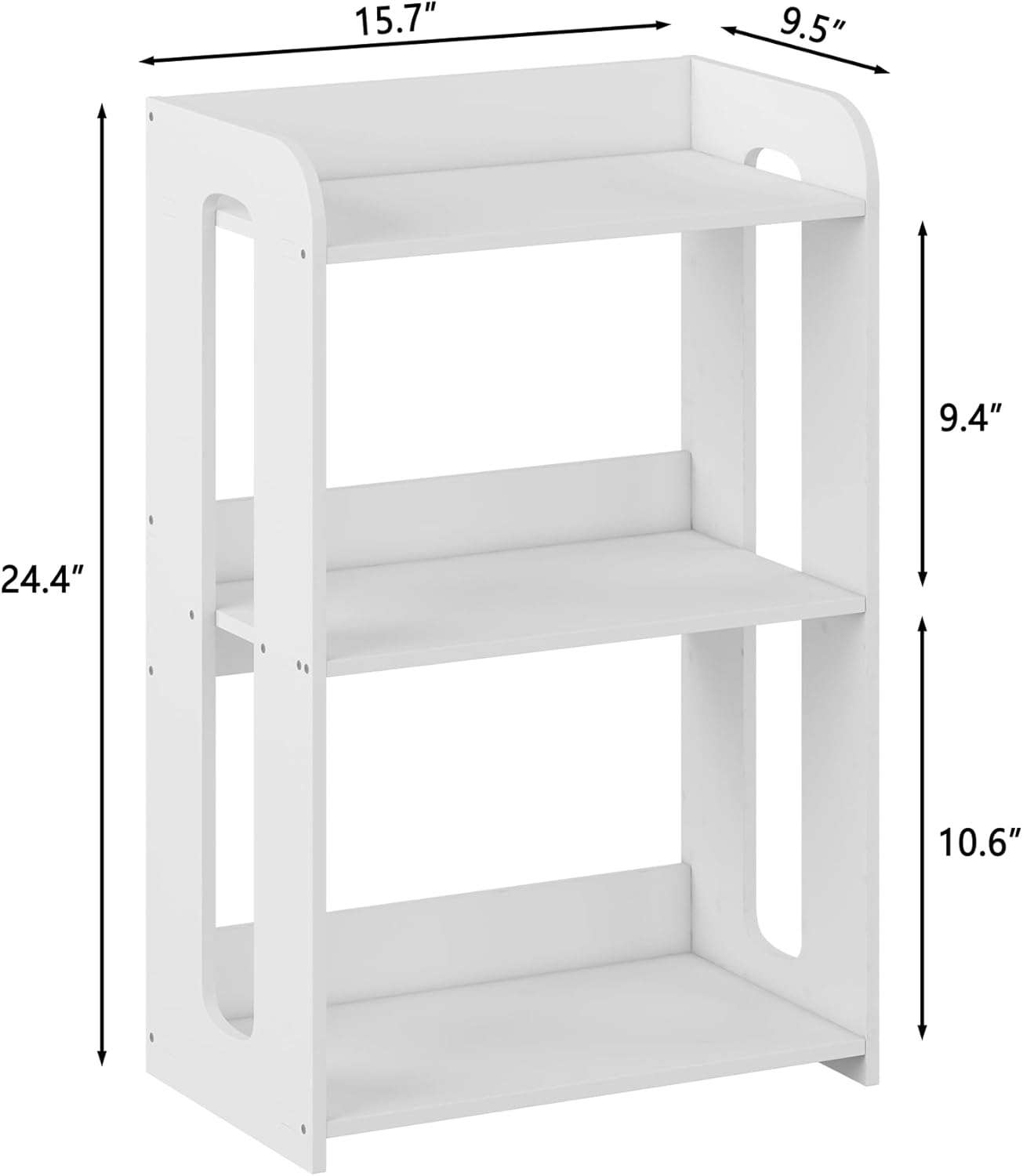 3 HAYOFAMY Tier End Table Nightstand White, Small Bookshelf with Open Shelf, Narrow Side Table Bedside Table