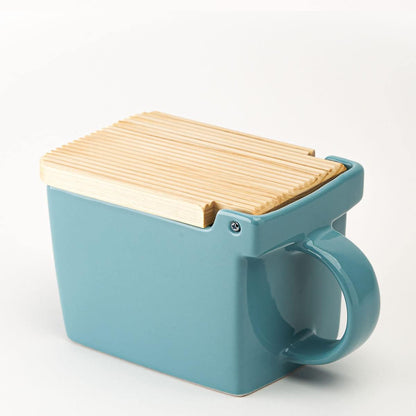 Countertop 16 oz Zero Japan Bee House Premium Salt Box with Hinoki Lid - Container for Sea Salt, and Spices - Elegant