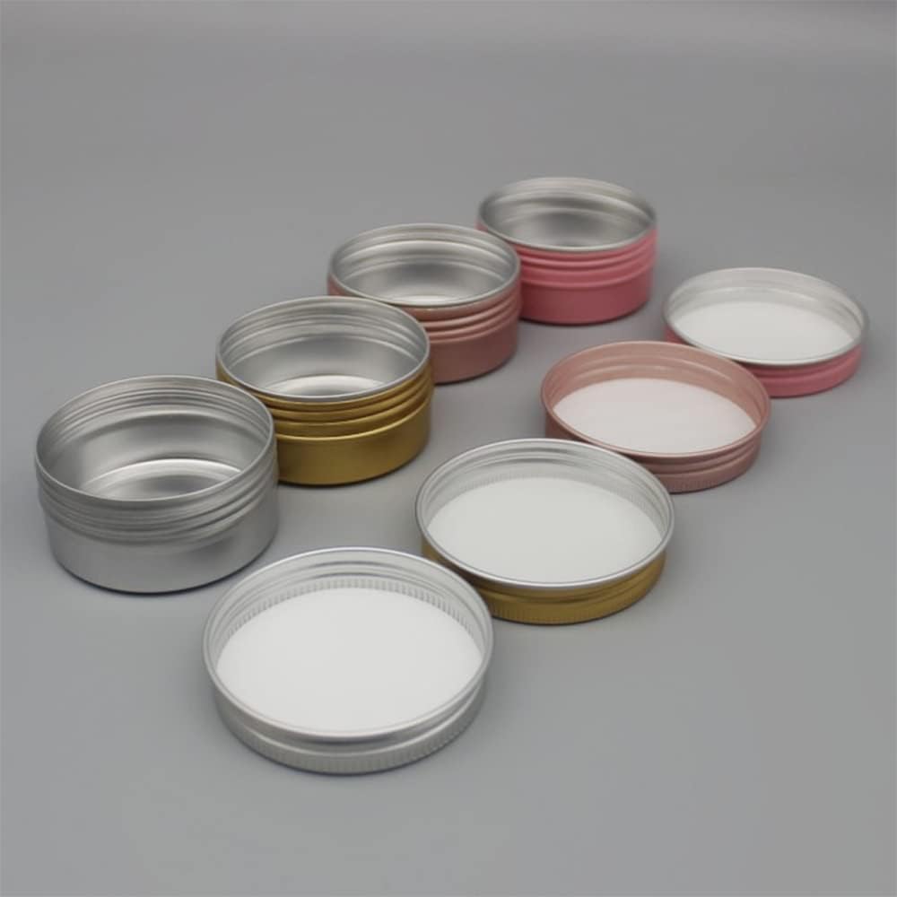 Othmro 3pcs 6.8oz Metal Round Tins with Screw Lid, Silver Aluminum Containers for Salve, Spices