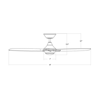 Blitzen Indoor and Outdoor 3-Blade Smart Ceiling Fan 54in Matte White with Remote Control, Matte White