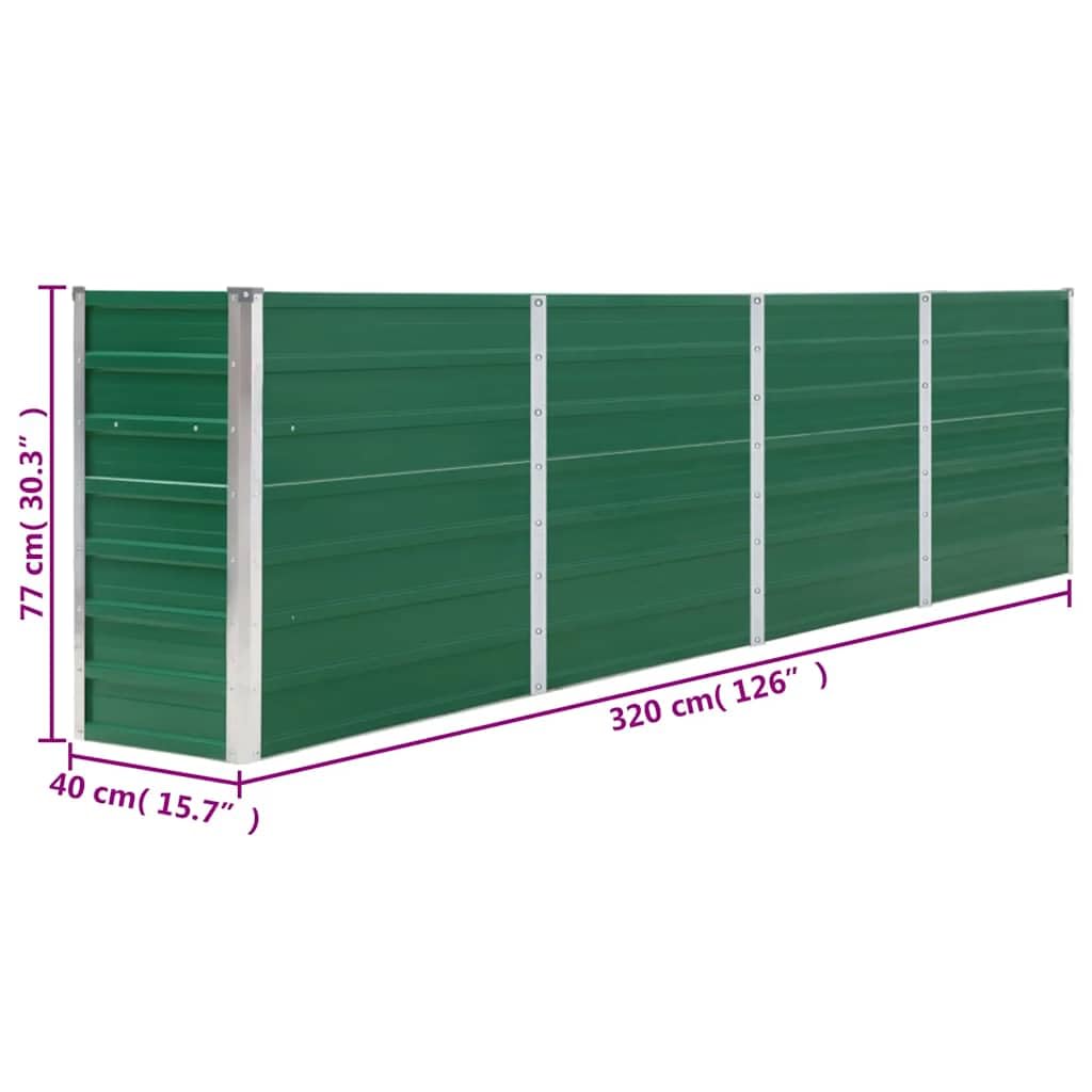 Foknhdi Green Galvanized Raised Garden Bed 126x126x30.3 in Large Metal Planter Box for Outdoor Patio Lawn Herb or Vegetable Gardening