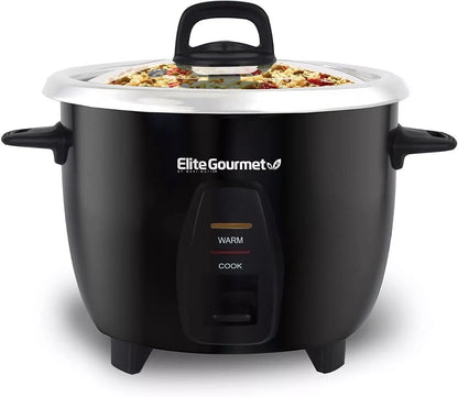 ERC2010B 10 (5 Elite Gourmet Electric Rice Cooker with Stainless Steel Inner Pot Makes Soups, Stews, Porridge's, Grains