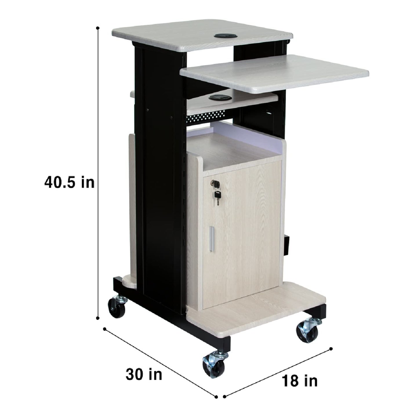 OEF Furnishings Premium Plus Presentation Cart with Storage Cabinet