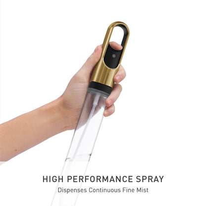 simplehuman Standing Paper Towel Holder with Spray Pump, Brass Stainless Steel, Gold