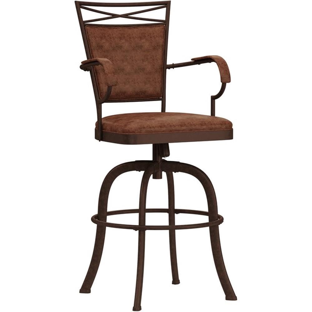 Hillsdale Bridgetown Swivel Tilt Barstool, Aged Bronze Finish