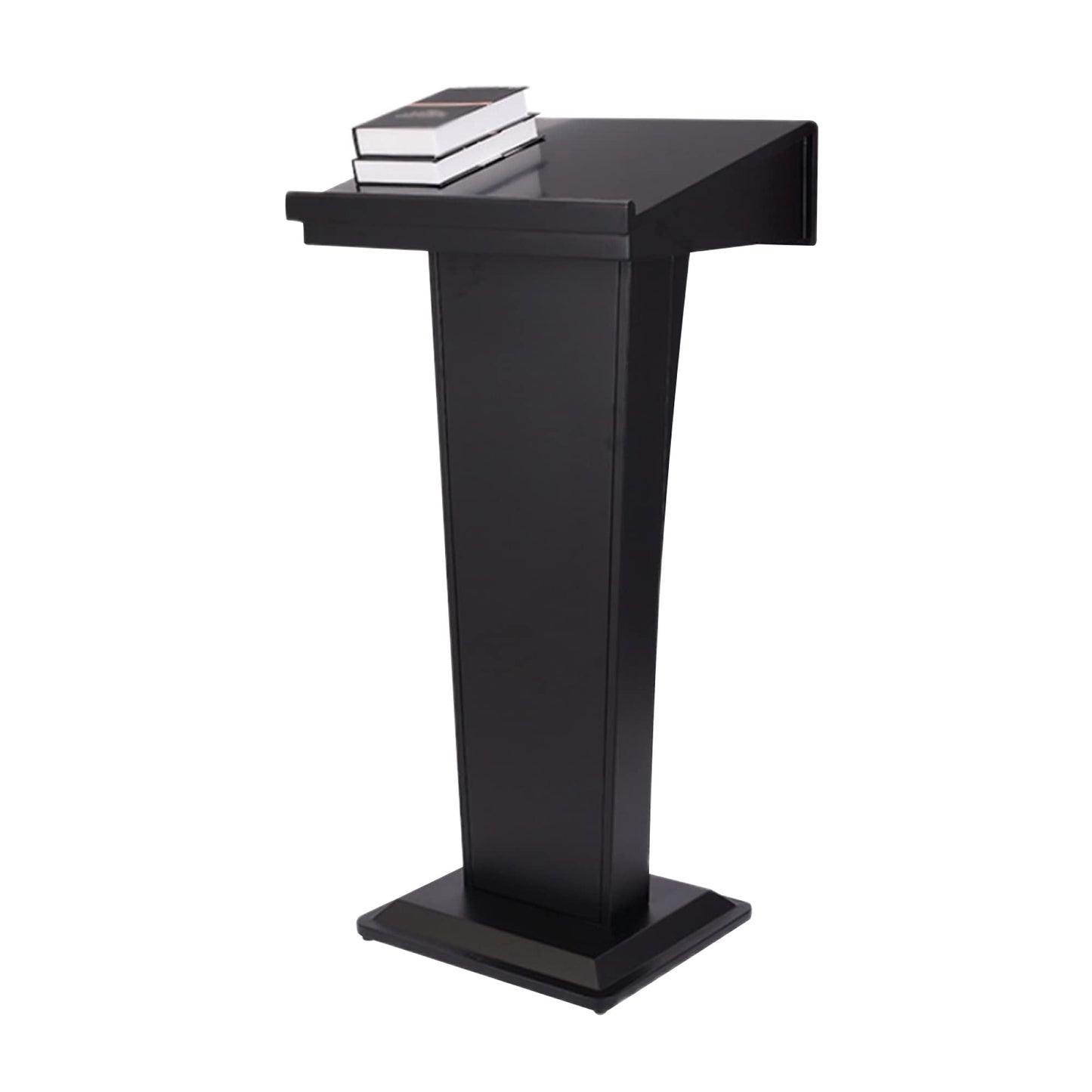 FAiruo Stand Up Lectern Podium,Tilt Design Standing Desk Host Stage Speaking Reading Table, for Classroom Conference and Auditorium/Black/58x48x120cm