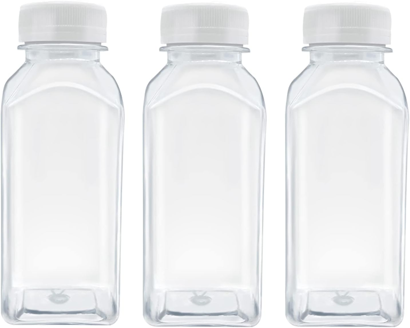 MYYZMY 3 8 Pcs Ounce Plastic Juice Bottles, Reusable Bulk Beverage Containers for Juice, Milk and Other Beverages