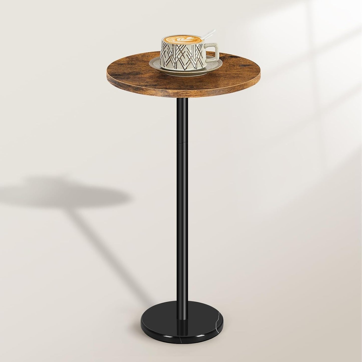 smusei Drink Table Small Side Table with Marble Base Pedestal Side Table Drink Tables for Small Spaces Round End Table