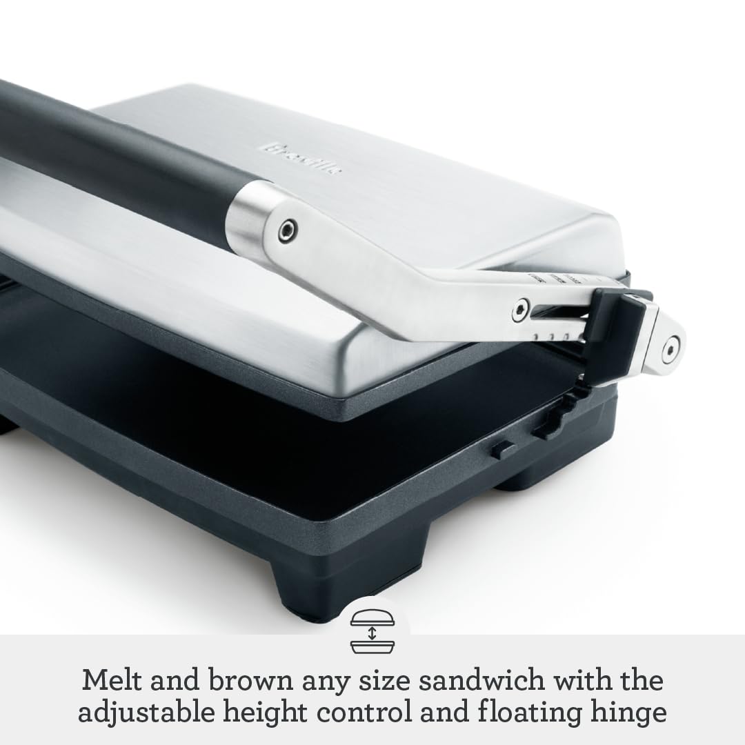 Breville BSG520XL Panini Duo Nonstick Sandwich Maker Press, 2 Slice, Brushed Stainless Steel