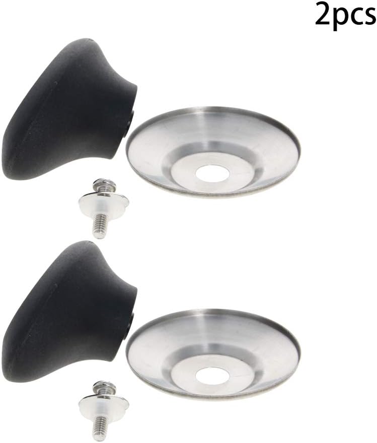 MroMax Universal Pot Lid Cover Knob - Replacement Knob for Kitchen Cookware, Black Beveled, 2Pcs
