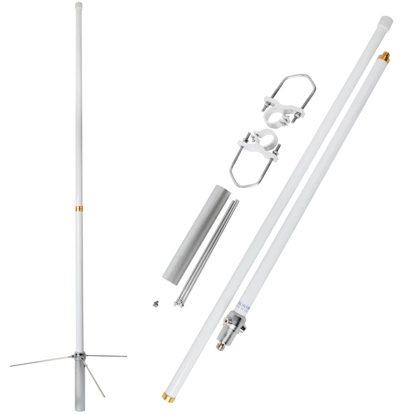 HYS 200W GMRS Base Antenna 5/8 Wave 7.2dBi Pre-Tuned 462-467MHz for Motorola Repeater GR1225 GR500, Midland Anytone Mobile Radio, Fiberglass Omnidirectional