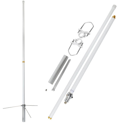 HYS 200W GMRS Base Antenna 5/8 Wave 7.2dBi Pre-Tuned 462-467MHz for Motorola Repeater GR1225 GR500, Midland Anytone Mobile Radio, Fiberglass Omnidirectional
