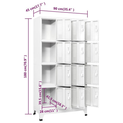 Roanoer Steel Locker Cabinet Large 12 Door Grey 35.4"x17.7"x70.9" Heavy Duty Office Storage Cabinet Metal Wardrobe Organizer for Living Room Hallway Gym