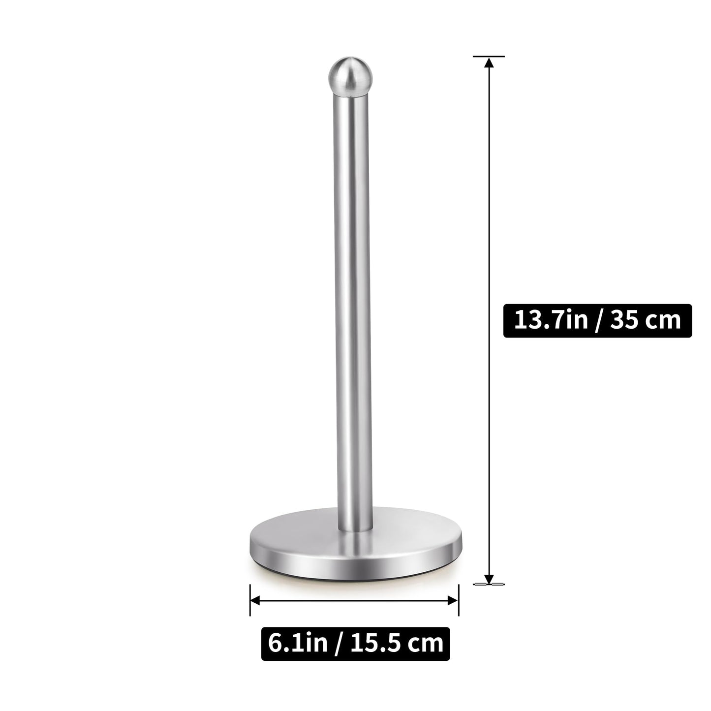 Paper Towel Holder Countertop, Paper Towel Holder with Solid Weighted Base, for Standard and Large Size Rolls
