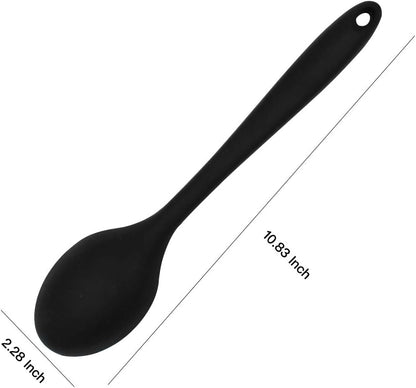 2 Pieces Silicone Nonstick Mixing Spoons, BPA Free, High Heat Resistant, Hygienic Design for Cooking
