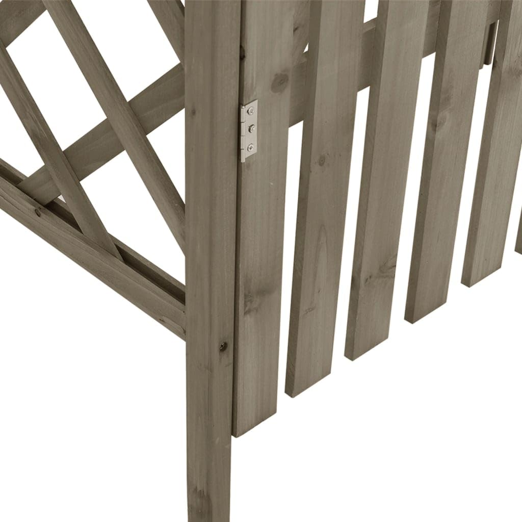 Fregramei Wooden Pergola with Gate, Outdoor Climbing Plants Garden Arbor for Lawn, Poolside, Backyard, Patio, Terrace, 45.7"x15.7"x80.3" Gray Solid Firwood,-254