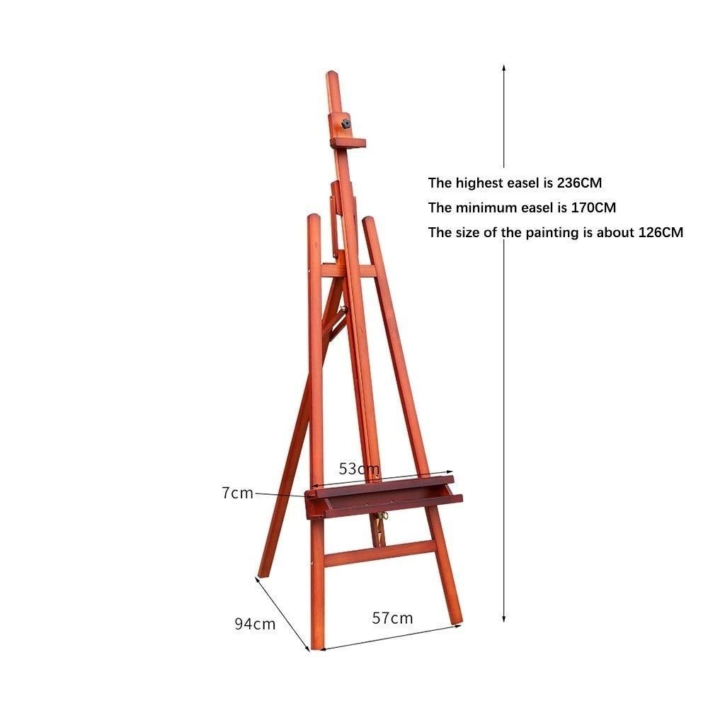 XAWSOP 170-236CM Adjustable Easel, Beech Wood Easel Thicken Sturdy Display Stand, Suitable for Artist Sketching, Poster Display,