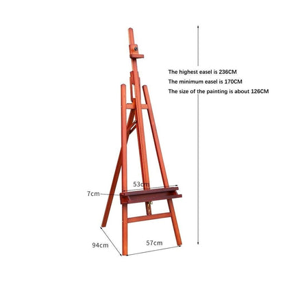 XAWSOP 170-236CM Adjustable Easel, Beech Wood Easel Thicken Sturdy Display Stand, Suitable for Artist Sketching, Poster Display,