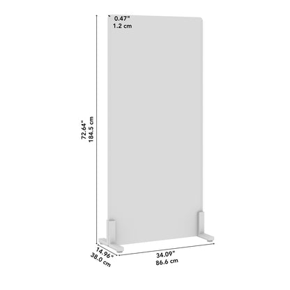 Bush Business Furniture 34W x 72H Freestanding Privacy Screen in Warm Beige, Standing Office Partition with Acoustic Sound Dampening Panel