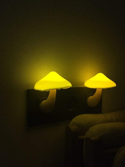 AUSAYE Sensor LED Night Light Plug in Wall Lamp, Energy Saving NightLight Cute Mushroom Night Lights for Adults Kids Bedroom,Bathroom,Toilet, Stairs, Kitchen,Hallway Corridor Warm White