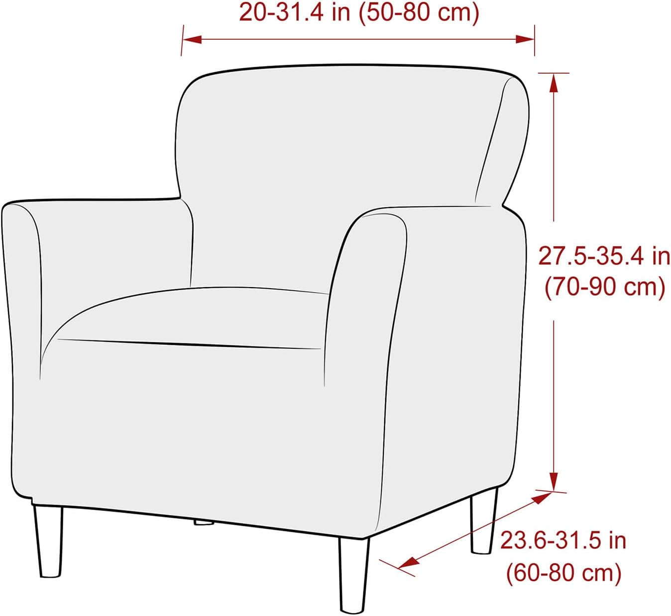 1-Piece LiveGo Stretch Mid Century Modern Armchair Slipcover Jacquard Accent Chair Covers with Arms Soft Waterproof