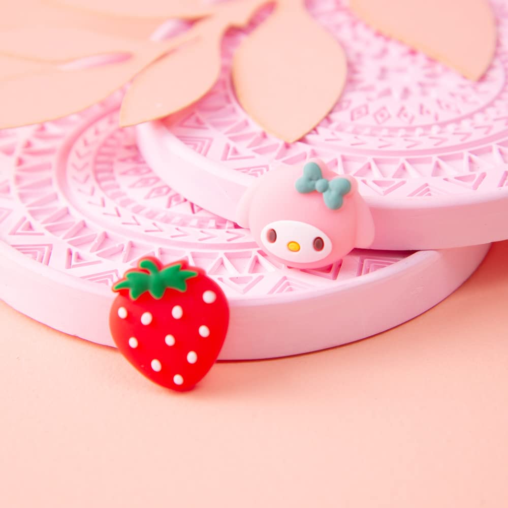 PERFECTSIGHT Cute Thumb Grip Caps for Switch 2 2025, PlayStation 4/5, PS5, PS4, Xbox Series X/S, Xbox One, Switch Pro Controller, 4PCS Kawaii Soft Rubber Analog Thumbsticks Joystick Cover, Strawberry