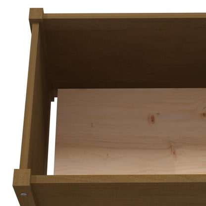 Foknhdi Honey Brown Raised Garden Bed Planter 78.7"x19.7"x19.7", Solid Pine Large Outdoor Planter Box for Flowers & Herbs, Rustic Tree Bed Assembly Needed for Patio Yard