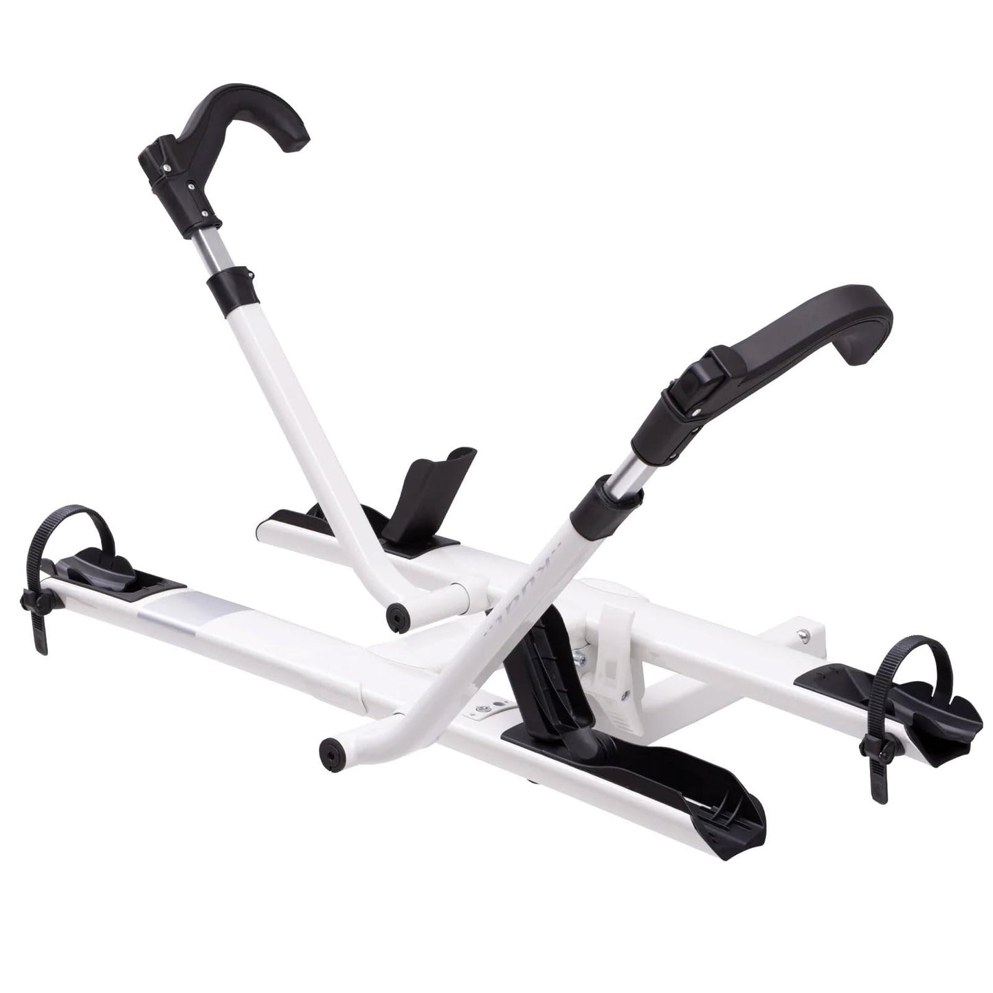KUAT Sherpa 2.0 Durable Lightweight Aluminum Compact 2 Bike Transporting Hitch Rack with Cable Lock & Foldable Tire Cradles | Capacity - 40 Lbs per Tray, Pearl & Silver Anodize, 2"