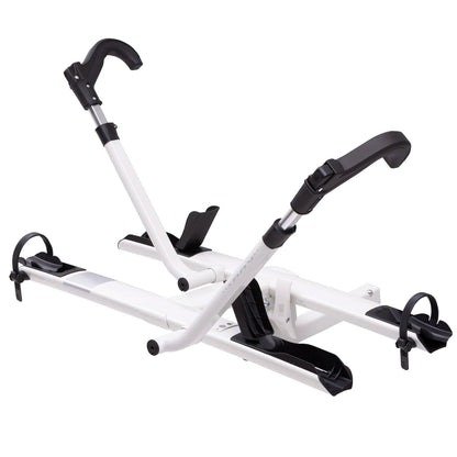 KUAT Sherpa 2.0 Durable Lightweight Aluminum Compact 2 Bike Transporting Hitch Rack with Cable Lock & Foldable Tire Cradles | Capacity - 40 Lbs per Tray, Pearl & Silver Anodize, 2"