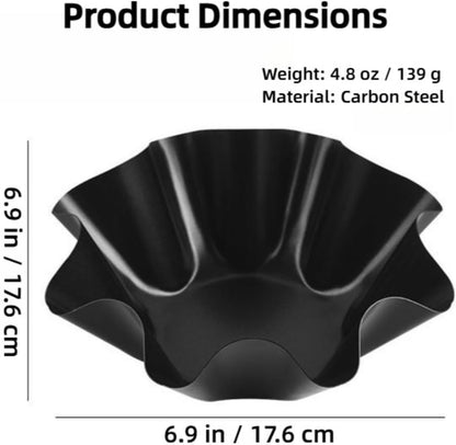 8 Pack Taco Shell Molds - Carbon Steel Tortilla Salad Bowl Maker for Oven Baking | 6.9" Size