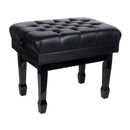 Meiiron Luxury Leather Piano Bench Wooden with Large Music Sheets Storage Compartment, Soft Leather Padded Stool and Solid Wood Frame - 10cm Height Adjustable