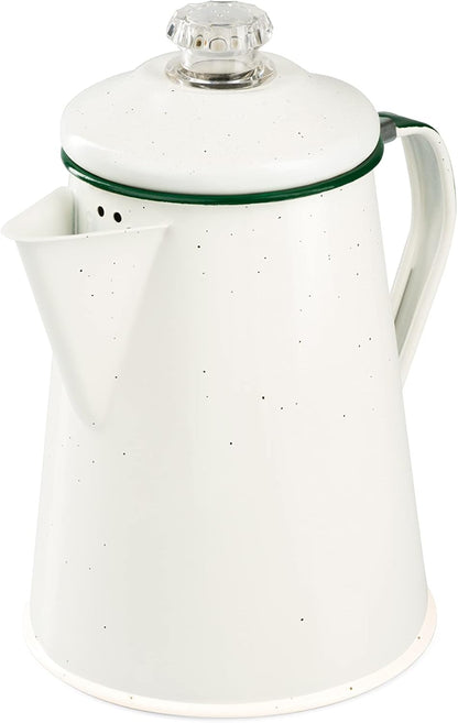 Backpacking GSI Outdoors Percolator Coffee Pot | Enamelware Campfire Coffee Boiler Kettle for Outdoor Camping Cookware