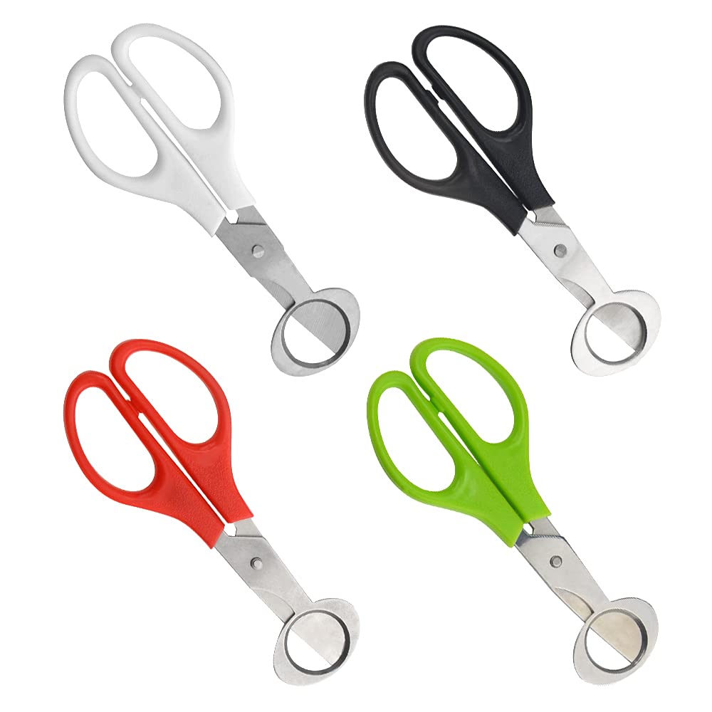 XINMEIWEN 12Pack Stainless Steel Quail Egg Cutter - Scissors for Pigeon Eggs, Opener, Cracker - Four Colors