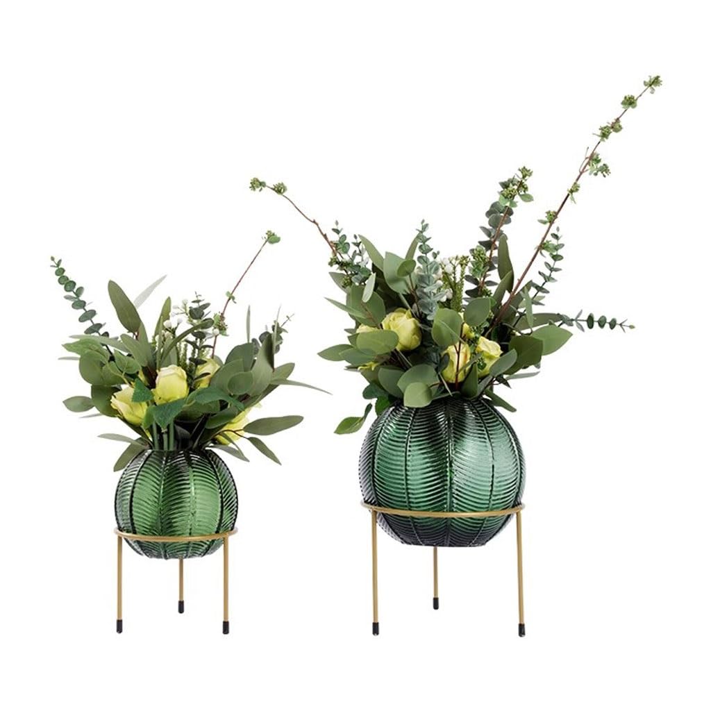 Artificial Bonsai Tree Nordic Light Luxury Simulation Flower Art Decoration Living Room Table Negotiating Table Glass Bottle Fake Flower Decoration Artificial Plant Bonsai Tree(B)