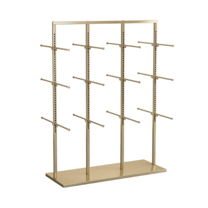 Freestanding Underwear Display Stands, Metals, Clothing Store Boutiques Retail Lingerie Garment Rack, Commercial Shelves Clothes Rod, for Socks Bra Panties Scarves, 100cm(Gold,100 * 40 * 130cm)