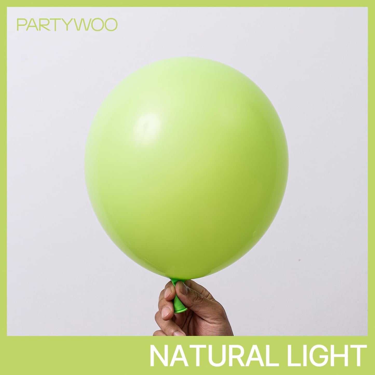 PartyWoo Lime Green Balloons - 100pcs 12 Inch Light Green Latex Helium Balloons for Celebrations