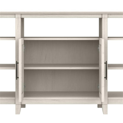 Bush Furniture Key West Tall TV Stand with Set of 2 Bookcases, Farmhouse Entertainment Center for 65 Inch Television, 17D x 60W x 66H, Linen White Oak
