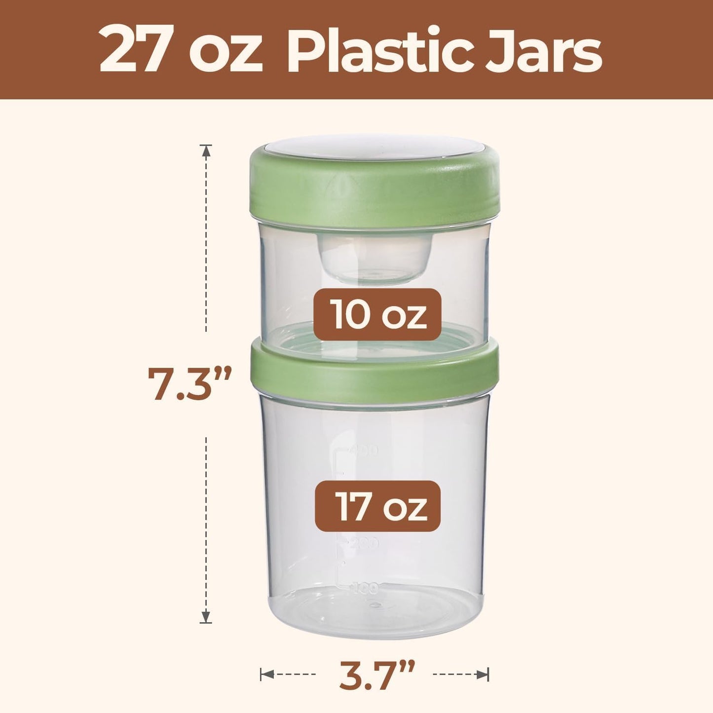 2 Pack 27 oz, ComSaf Overnight Oats Containers with Lids Plastic Yogurt Parfait Cups with Folding Spoons to Go, Salad
