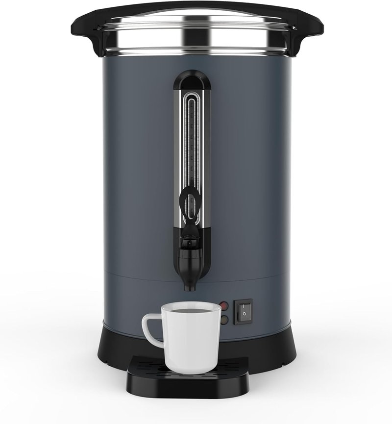 ExploreHorizon 80 Cup Commercial Coffee Urn - 12L/3.2Gal Stainless Steel Electric Coffee Maker With Double Wall Insulation, Hot Beverage & Water Dispenser for Weddings, Parties, Catering, Buffets