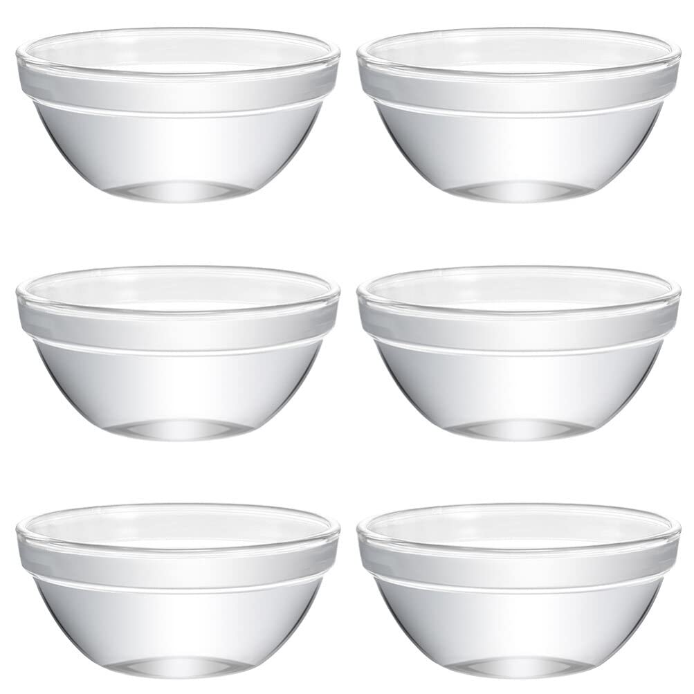Small Prep Mixing Bowls: 2.3x1.1Inch Mini Prep Bowls Stackable Glass Serving Bowls for Kitchen Prep - Dessert - Dips - Salad - Candy Dishes
