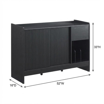 Furnifact Blue Record Player Cabinet with Vinyl Storage, Stylish Design, Durable Construction for Home Audio and Entertainment Centers