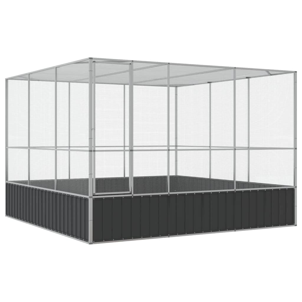 Logeirevo Galvanized Steel Large Flight King Bird Cage, Steel Outdoor Aviary, Outdoor Indoor Large Bird Cage Aviary Pet House for Cockatiels African Parakeets, 122.4"x120.9"x83.5",-522