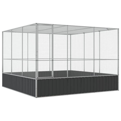 Logeirevo Galvanized Steel Large Flight King Bird Cage, Steel Outdoor Aviary, Outdoor Indoor Large Bird Cage Aviary Pet House for Cockatiels African Parakeets, 122.4"x120.9"x83.5",-522