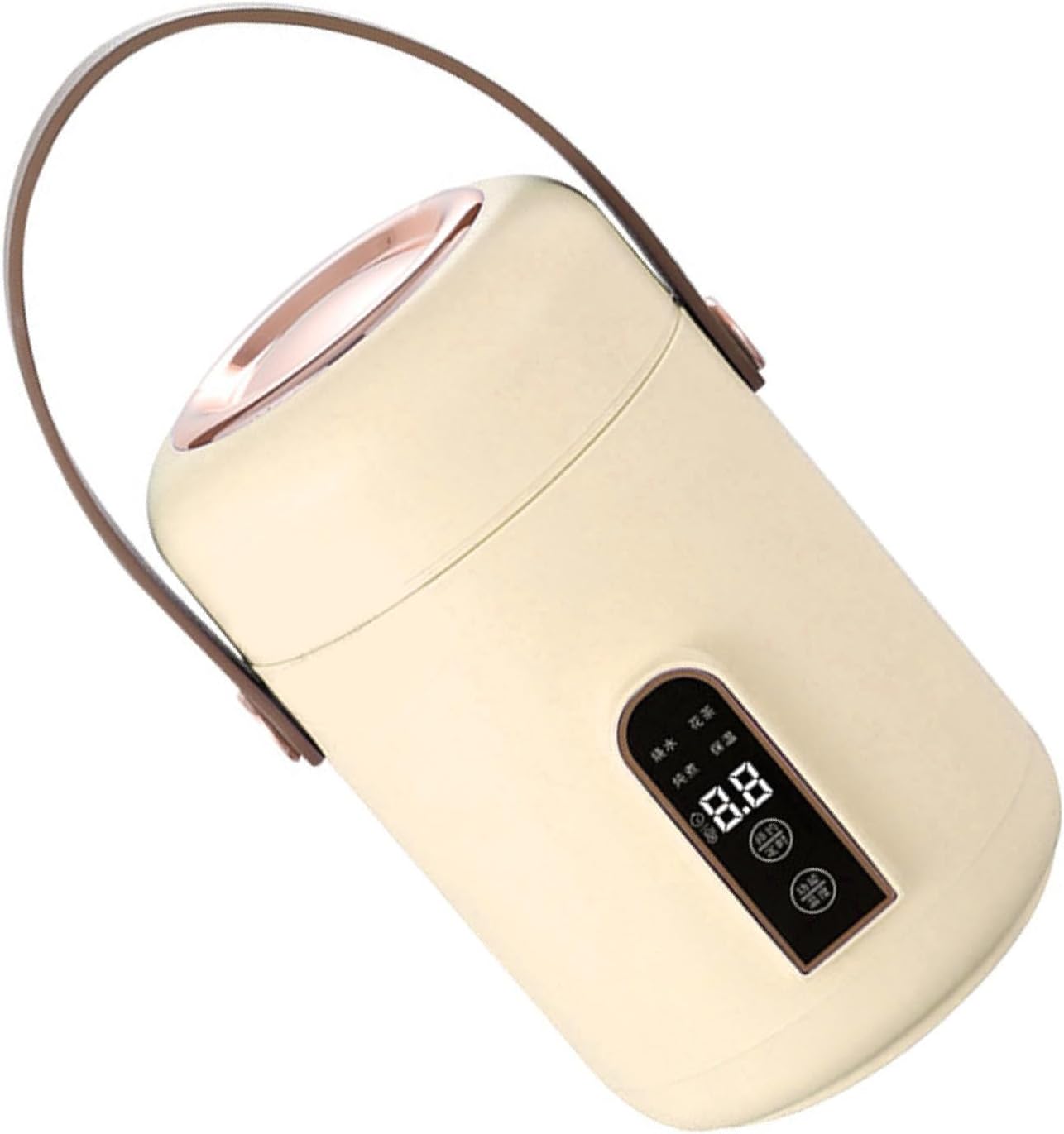 Portable Electric Stewpot, Mini Rice Cooker for Soup and Porridge, Efficient Heating for Home Kitchen Office (Beige)